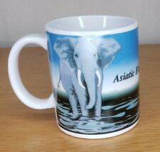 Asiatic Elephant Coffee Mug Endangered Collection 12 oz Cup Porcelain EUC  picture