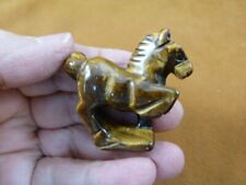 (Y-HOR-P-558) Golden brown tiger's eye HORSE gemstone figurine stone wild horses picture