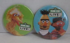 Set of (2) VINTAGE 1985 Sesame Street LIVE Big Bird Bert & Ernie Buttons Pins picture