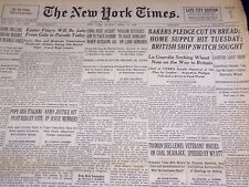 1946 APRIL 21 NEW YORK TIMES - BAKERS PLEDGE CUT IN BREAD - NT 2972 picture