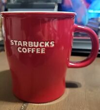 Starbucks 2008 Red with White Embossed Logo 14 oz. Ceramic Coffee Mug EXCELLENT  picture