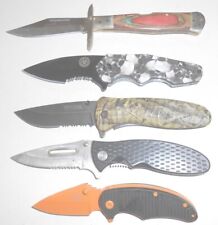 421d - 4 Clip-on Knives Lot + 1 - Linelock...AS IS picture