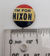 Vintage Nixon Presidential Campaign Pinback -I'm For Nixon - 1 inch pin picture