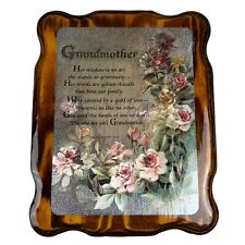 Vintage Solid Wood Plaque Grandmother Patricia Harber-Hacker picture