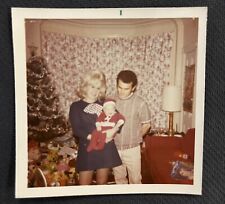 FOUND VINTAGE PHOTO PICTURE Family Next To A Christmas Tree picture