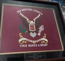 Vintage Battalion Emblem Embroidered Framed Matted Memorial Militaria picture