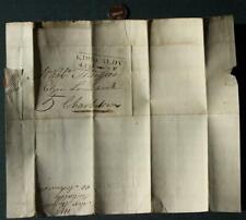 1818 Kirkaldy to Charlestown Scotland boat shipping stampless cover letter RARE- picture