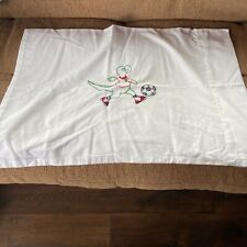 Vintage Embroidery Soccer Dinosaur Pillowcase  picture