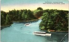 c1910 THOUSAND ISLANDS CANADA SIGHTSEEING BOATS FROM BRIDGE POSTCARD 43-32 picture