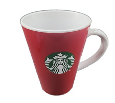 STARBUCKS 2017 Big Red Coffee Mug with Green Mermaid Siren Logo 17.24 OZ Cup  picture