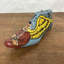 Vintage Wooden Shoe Last Hand Painted Mexican Folk Art Signed picture
