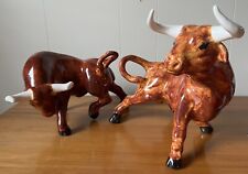 Pair of Ceramic Fighting Bulls picture