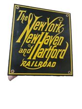 New York New Haven Hartford Railroad Sign Porcelain Coated 8X9 picture