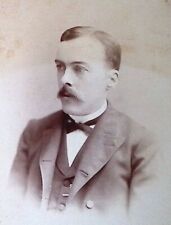 C.1880s Cabinet Card. Rockford, IL Studio. Handsome Man Portrait. Mustache. Tie picture