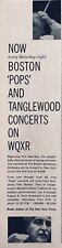 1958 WQXR Radio NYC AD Boston Pops Vtg original Tanglewood Concerts PROMO picture