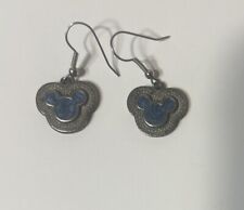 VINTAGE DISNEY MICKEY MOUSE EAR RINGS. SILVER TONE AND BLACKISH BLUE. @@@@@@@@@@ picture