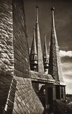 1940s Vintage PRAGUE Spires Tyn Church Czech Architecture PLICKY Photo Art 12X16 picture