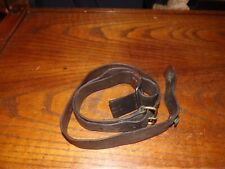 Used Swedish dark brown leather mauser rifle sling w quick detach clip m96 m38 picture