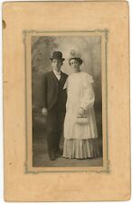 Antique c1900s Large Cabinet Card Stunning Portrait of Husband & Wife Antico, WI picture