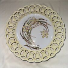 Antique Carl Tielsch decorative reticulated plate w yellow daffadils 9