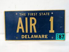 Delaware Air 1 Vanity License Plate May 1987 Registration The First State picture