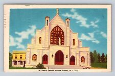 Liberty NY-New York, St Peters Catholic Church, Antique Vintage c1948 Postcard picture