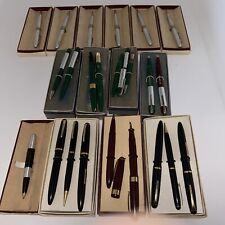 Large Set Of 14 Gift Boxes Containing Vintage Pen And Pencil Sets picture