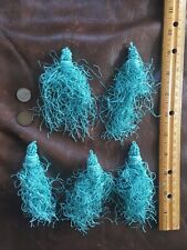 FIVE ANTIQUE SILK TASSELS 1880-1920 Blue Green Turquoise Curtain Dress Textile picture