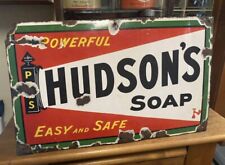 Antique Hudson’s Soap Porcelain Sign. picture