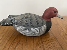 Eugene Ownby Vintage Wood Carved  Red Head Duck Miniature Decoy. Approx. 6