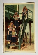 Old Vintage Picture Postcard Young Girls Marken Holland Amsterdam Postmark Stamp picture