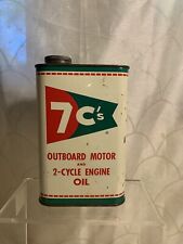 Vintage 7 c’s Outboard Motor and 2-Cycle Engine Oil Can half full picture