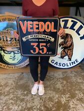 Antique Vintage Old Style Sign Veedol Motor Oil Made in USA picture