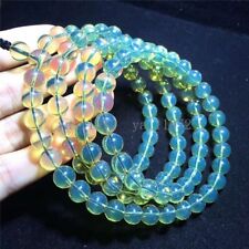 Certified 8mm Natural Dominican Green Blue Amber 108Bead Prayer Mala Necklace picture
