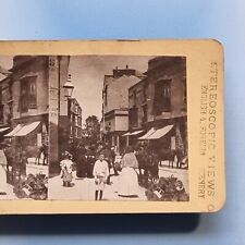 Tenby Pembrokeshire Stereoview 3D C1880 High Street Shops Victorian Crowd Wales picture