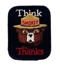 VINTAGE SMOKEY THE BEAR THINK THANKS FOREST FIRE PREVENTION Patch picture