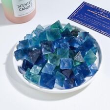 Natural Blue Fluorite Octahedron Crystal Crafts Fluorite Gem Specimen Home Decor picture