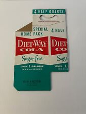 VINTAGE DIET WAY COLA CARTON SUGER FREE HOME PACK 4 HALF QUARTS NEVER BEEN OPEN picture
