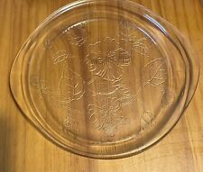 Sears Roebuck 1940's Ovenware McKee Clear Glass Hibiscus Pie Plate picture