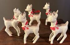 5 Vintage Christmas Rudolph the Red Nose Reindeer Hard Plastic 50's-60's 3 1/2” picture