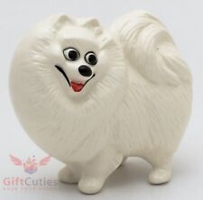Porcelain Figurine of the white Pomeranian Spitz dog picture
