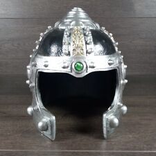 Painted Open Faced Helmet Fantasy Display SCA LARP Medieval Cosplay Green Stone  picture