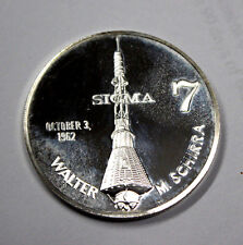 Project Mercury SIGMA 7 SILVER PLATE PROOF Schirra Franklin Mint REEDED IN CASE picture