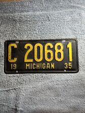 1935 Michigan License Plate C 20681 picture