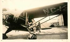Vgt Stinson SR-5 1940s B&W Photo NC-13 Star Spats Pilot Climbing In Henderson TX picture
