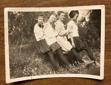 Vintage 1930s Four Young Girls Ladies Smiling Fashion Real Photograph P10f14 picture