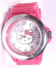 Hello Kitty Sanrio Watch Mzb Hk2066 Silver Bezel Pink Rubber Band Easy Read New picture