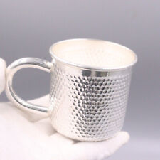 Fine 999 Pure Silver Mug Handmade Hammertone Finishes Tea Cup Small Size Mugs picture