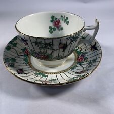 VINTAGE CUP AND SAUCER BOOTHS CHINA SILICON SPRINGTIME COLLECTABLE ENGLAND BIRDS picture