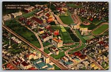 Cincinnati Ohio~University of Cincinnati Aerial View~1948 Linen Postcard picture